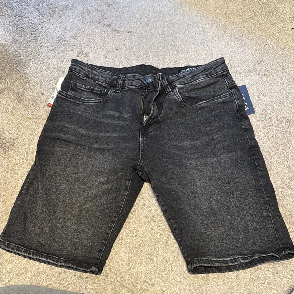 Men's Black Denim Shorts